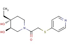 (3R*,4R*)-4-ethyl-1-[(pyridin-4-ylthio)acetyl]piperidine-3,4-diol