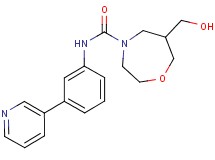 6-(hydroxymethyl)-N-(3-pyridin-3-ylphenyl)-1,4-oxazepane-4-carboxamide