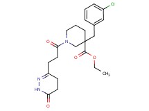 ethyl 3-(3-chlorobenzyl)-1-[3-(6-oxo-1,4,5,6-tetrahydro-3-pyridazinyl)propanoyl]-3-piperidinecarboxylate