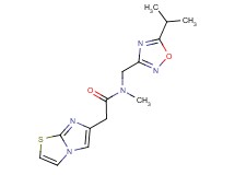2-imidazo[2,1-b][1,3]thiazol-6-yl-N-[(5-isopropyl-1,2,4-oxadiazol-3-yl)methyl]-N-methylacetamide