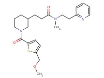 3-(1-{[5-(methoxymethyl)-2-thienyl]carbonyl}-3-piperidinyl)-N-methyl-N-[2-(2-pyridinyl)ethyl]propanamide