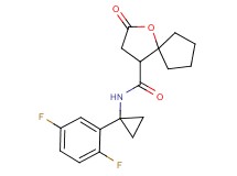 N-[1-(2,5-difluorophenyl)cyclopropyl]-2-oxo-1-oxaspiro[4.4]nonane-4-carboxamide
