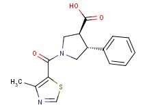 (3S*,4R*)-1-[(4-methyl-1,3-thiazol-5-yl)carbonyl]-4-phenylpyrrolidine-3-carboxylic acid