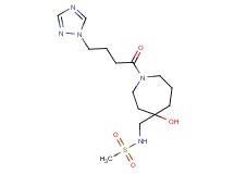 N-({4-hydroxy-1-[4-(1H-1,2,4-triazol-1-yl)butanoyl]-4-azepanyl}methyl)methanesulfonamide
