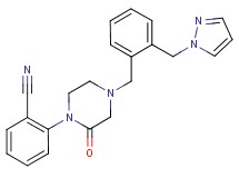 2-{2-oxo-4-[2-(1H-pyrazol-1-ylmethyl)benzyl]-1-piperazinyl}benzonitrile