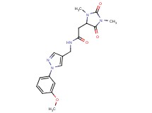 2-(1,3-dimethyl-2,5-dioxo-4-imidazolidinyl)-N-{[1-(3-methoxyphenyl)-1H-pyrazol-4-yl]methyl}acetamide