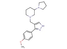 1-{[3-(4-methoxyphenyl)-1H-pyrazol-4-yl]methyl}-3-(1-pyrrolidinyl)piperidine