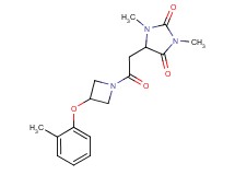 1,3-dimethyl-5-{2-[3-(2-methylphenoxy)azetidin-1-yl]-2-oxoethyl}imidazolidine-2,4-dione