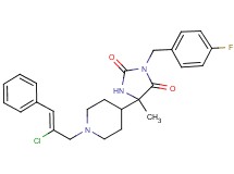 5-{1-[(2Z)-2-chloro-3-phenyl-2-propen-1-yl]-4-piperidinyl}-3-(4-fluorobenzyl)-5-methyl-2,4-imidazolidinedione