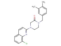 4-(8-chloro-2-quinolinyl)-1-(3,4-dimethylbenzyl)-2-piperazinone