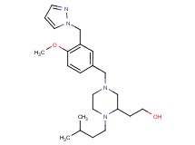 2-[4-[4-methoxy-3-(1H-pyrazol-1-ylmethyl)benzyl]-1-(3-methylbutyl)-2-piperazinyl]ethanol