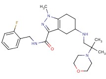 N-(2-fluorobenzyl)-1-methyl-5-{[2-methyl-2-(4-morpholinyl)propyl]amino}-4,5,6,7-tetrahydro-1H-indazole-3-carboxamide