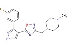 4-({5-[3-(3-fluorophenyl)-1H-pyrazol-4-yl]-1,2,4-oxadiazol-3-yl}methyl)-1-methylpiperidine