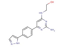 2-({2-amino-6-[4-(1H-pyrazol-5-yl)phenyl]pyrimidin-4-yl}amino)ethanol