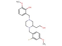 2-{[4-(2-fluoro-4-methoxybenzyl)-3-(2-hydroxyethyl)-1-piperazinyl]methyl}-6-methoxyphenol