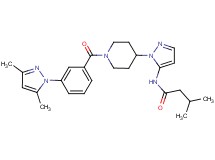 N-(1-{1-[3-(3,5-dimethyl-1H-pyrazol-1-yl)benzoyl]-4-piperidinyl}-1H-pyrazol-5-yl)-3-methylbutanamide
