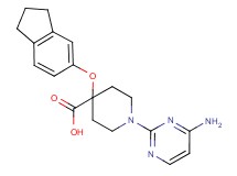 1-(4-aminopyrimidin-2-yl)-4-(2,3-dihydro-1H-inden-5-yloxy)piperidine-4-carboxylic acid