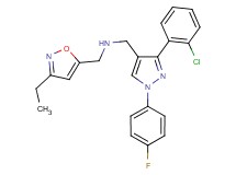 1-[3-(2-chlorophenyl)-1-(4-fluorophenyl)-1H-pyrazol-4-yl]-N-[(3-ethyl-5-isoxazolyl)methyl]methanamine