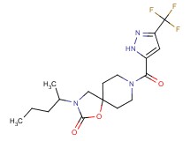 3-(1-methylbutyl)-8-{[3-(trifluoromethyl)-1H-pyrazol-5-yl]carbonyl}-1-oxa-3,8-diazaspiro[4.5]decan-2-one