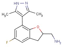 1-[7-(3,5-dimethyl-1H-pyrazol-4-yl)-5-fluoro-2,3-dihydro-1-benzofuran-2-yl]methanamine