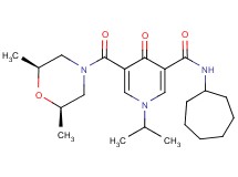 N-cycloheptyl-5-{[(2R*,6S*)-2,6-dimethyl-4-morpholinyl]carbonyl}-1-isopropyl-4-oxo-1,4-dihydro-3-pyridinecarboxamide