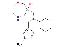 6-({cyclohexyl[(1-methyl-1H-pyrazol-4-yl)methyl]amino}methyl)-1,4-oxazepan-6-ol dihydrochloride