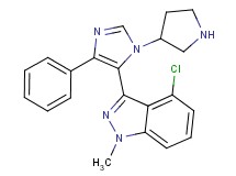 4-chloro-1-methyl-3-[4-phenyl-1-(3-pyrrolidinyl)-1H-imidazol-5-yl]-1H-indazole hydrochloride
