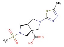 (3aR*,6aR*)-2-(methylsulfonyl)-5-(5-methyl-1,3,4-thiadiazol-2-yl)hexahydropyrrolo[3,4-c]pyrrole-3a(1H)-carboxylic acid