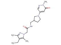 2-(4-ethyl-3,5-dimethyl-1H-pyrazol-1-yl)-N-{[1-(1-methyl-6-oxo-1,6-dihydro-4-pyridazinyl)-3-pyrrolidinyl]methyl}acetamide