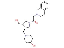 1-{[(3R*,4R*)-1-(3,4-dihydroisoquinolin-2(1H)-ylacetyl)-4-(hydroxymethyl)pyrrolidin-3-yl]methyl}piperidin-4-ol