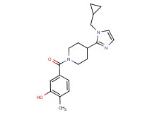 5-({4-[1-(cyclopropylmethyl)-1H-imidazol-2-yl]-1-piperidinyl}carbonyl)-2-methylphenol