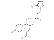3-{(3R*,4S*)-4-(4-methylpiperazin-1-yl)-1-[3-(5-methyl-1H-pyrazol-1-yl)propanoyl]piperidin-3-yl}propan-1-ol