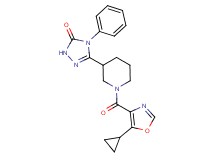 5-{1-[(5-cyclopropyl-1,3-oxazol-4-yl)carbonyl]piperidin-3-yl}-4-phenyl-2,4-dihydro-3H-1,2,4-triazol-3-one