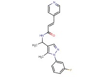 (2E)-N-{1-[1-(3-fluorophenyl)-5-methyl-1H-pyrazol-4-yl]ethyl}-3-(4-pyridinyl)acrylamide