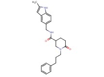 N-[(2-methyl-1H-indol-5-yl)methyl]-6-oxo-1-(3-phenylpropyl)-3-piperidinecarboxamide