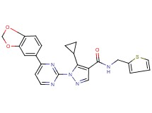 1-[4-(1,3-benzodioxol-5-yl)-2-pyrimidinyl]-5-cyclopropyl-N-(2-thienylmethyl)-1H-pyrazole-4-carboxamide
