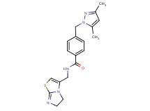 N-(5,6-dihydroimidazo[2,1-b][1,3]thiazol-3-ylmethyl)-4-[(3,5-dimethyl-1H-pyrazol-1-yl)methyl]benzamide