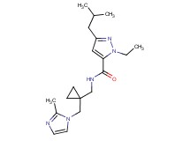 1-ethyl-3-isobutyl-N-({1-[(2-methyl-1H-imidazol-1-yl)methyl]cyclopropyl}methyl)-1H-pyrazole-5-carboxamide