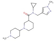 N-cyclopropyl-1'-methyl-N-[(1-methyl-1H-pyrazol-4-yl)methyl]-1,4'-bipiperidine-3-carboxamide