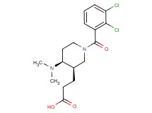 3-[(3R*,4S*)-1-(2,3-dichlorobenzoyl)-4-(dimethylamino)piperidin-3-yl]propanoic acid