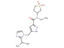 N-(1,1-dioxidotetrahydro-3-thienyl)-N-ethyl-5-[(2-isopropyl-1H-imidazol-1-yl)methyl]-1H-pyrazole-3-carboxamide