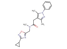 N-[(3-cyclopropyl-1,2,4-oxadiazol-5-yl)methyl]-2-(3,5-dimethyl-1-phenyl-1H-pyrazol-4-yl)-N-methylacetamide