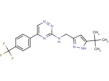 N-[(5-tert-butyl-1H-pyrazol-3-yl)methyl]-5-[4-(trifluoromethyl)phenyl]-1,2,4-triazin-3-amine