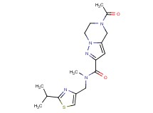 5-acetyl-N-[(2-isopropyl-1,3-thiazol-4-yl)methyl]-N-methyl-4,5,6,7-tetrahydropyrazolo[1,5-a]pyrazine-2-carboxamide