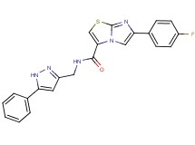 6-(4-fluorophenyl)-N-[(5-phenyl-1H-pyrazol-3-yl)methyl]imidazo[2,1-b][1,3]thiazole-3-carboxamide