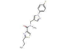 N-{[1-(4-fluorophenyl)-1H-pyrazol-4-yl]methyl}-N-methyl-2-propyl-1,3-thiazole-4-carboxamide