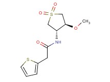 N-[(3S*,4S*)-4-methoxy-1,1-dioxidotetrahydro-3-thienyl]-2-(2-thienyl)acetamide