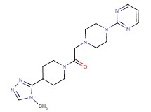2-(4-{2-[4-(4-methyl-4H-1,2,4-triazol-3-yl)-1-piperidinyl]-2-oxoethyl}-1-piperazinyl)pyrimidine