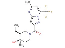 (3S*,4R*)-3-ethyl-4-methyl-1-{[5-methyl-7-(trifluoromethyl)pyrazolo[1,5-a]pyrimidin-2-yl]carbonyl}piperidin-4-ol