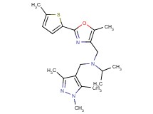 N-{[5-methyl-2-(5-methyl-2-thienyl)-1,3-oxazol-4-yl]methyl}-N-[(1,3,5-trimethyl-1H-pyrazol-4-yl)methyl]-2-propanamine